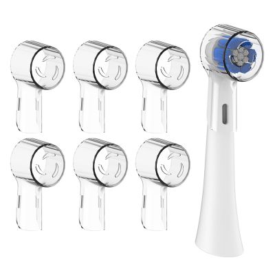 6 Toothbrush Heads Cover Compatible with Oral B iO Brush Round Heads, Dustproof Cover Cap Electric Toothbrush Protective Case Hygienic Covers for Travel Family (Transparent, One Size)