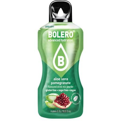 Bolero Drink Unflavored water without sugar. Aloe Vera and Pomegranate flavor. 9 g format.