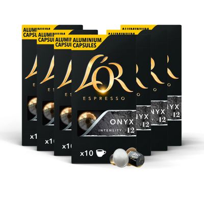 L'OR Espresso Onyx Coffee Pods, 7 Packs, Total 70 Coffee Capsules