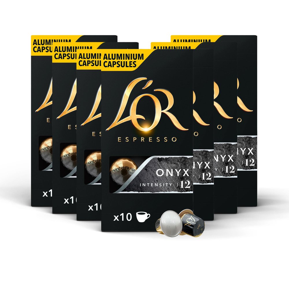 L'OR Espresso Onyx Coffee Pods, 7 Packs, Total 70 Coffee Capsules