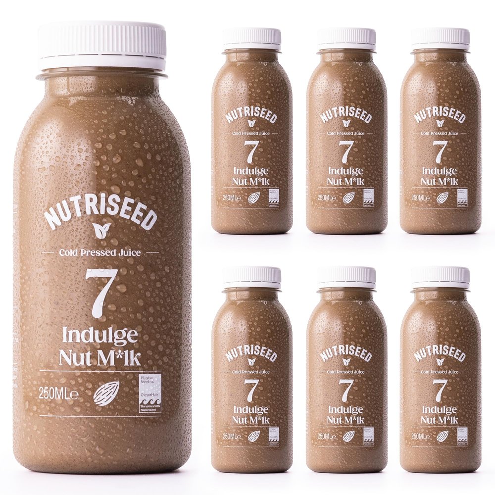 Nutriseed Indulge Nut Milk Juice (6 x 250ml) - Cold Pressed Juice, 100% Natural Ingredients containing Almonds, Dates, Cacao Powder, Cinnamon & Himalayan Salt, No Added Sugar, Gluten-Free & Dairy-Free