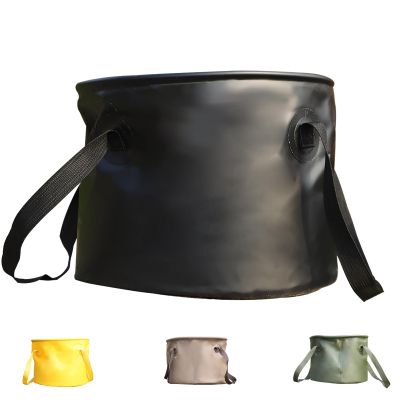 10L Collapsible Water Container, Black Folding Water Bucket, Camping Water Carrier with Handle, Outdoor Sports Lightweight Portable Collapsible Bucket Versatile for Traveling Fishing Hiking Boating