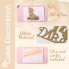 Wedding Mr & Mrs. Cake Toppers Picks -10Sheets Golden Glitter Bride and Groom Cake Toppers Custom Wedding Cupcake Toppers Funny Bride and Groom Anniversary Party Cake Decoration Supplies (golden) view 3