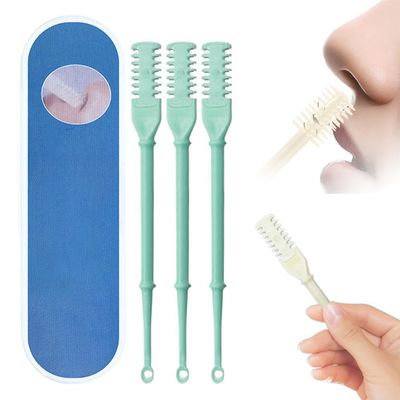 4 Set Double-Ended Nose Hair Trimmer, Nasal Hair Cutter, Manual Nose Hair Trimmer, 360 Degree Rotation Nose Hair Removal Tool, Nose Hair Scissors with Ear Picker for Women Men Home (green)