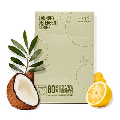 Adapt Laundry Detergent Strips Sheets 80 loads Eco Ultra-Concentrated Non-Bio Fragrence Free for Machine and Hand Washing