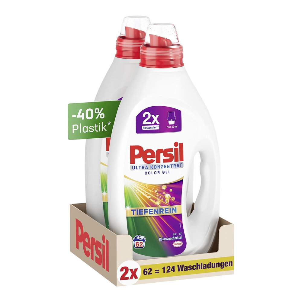 Persil Ultra Concentrate Colour Detergent (124 Washes), Highly Concentrated Liquid Detergent with Deep Clean Plus Technology Against the Most Stubborn Stains