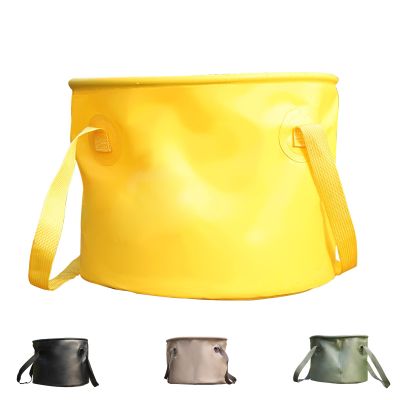 10L Collapsible Water Container, Yellow Folding Water Bucket, Camping Water Carrier with Handle, Outdoor Sports Lightweight Portable Collapsible Bucket Versatile for Traveling Fishing Hiking Boating