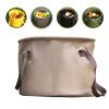 10L Collapsible Water Container, Khaki Folding Water Bucket, Camping Water Carrier with Handle, Outdoor Sports Lightweight Portable Collapsible Bucket Versatile for Traveling Fishing Hiking Boating view 2