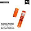 0.5ml U-100 disposable syringe T1me Vial Syringe Insulin Filling Support (BD Micro-Fine and other insulin syringe), Insulin transfer device for diabetes, Bottle Protector Case, Vial Holder (Orange) view 3