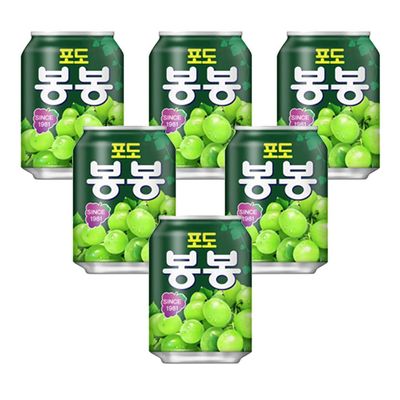 Haitai Bon Bon Korean Grape Juice With Sac Fruit Juice Can Drinks 238ml (6 Cans)