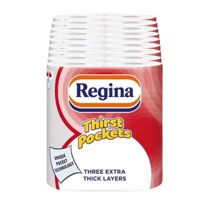 Regina Thirst Pockets Mini 3 Ply Toilet Tissue Rolls 2 Rolls x 10 Packs - 20 Pack