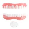 1 Pair Whitening Artificial Teeth Denture Cosmetic Veneers Teeth Top and Bottom, Fake Teeth Veneers for Women Men, Instant Veneers Dentures False Teeth Repair Kit Regain Confident Smile view 1