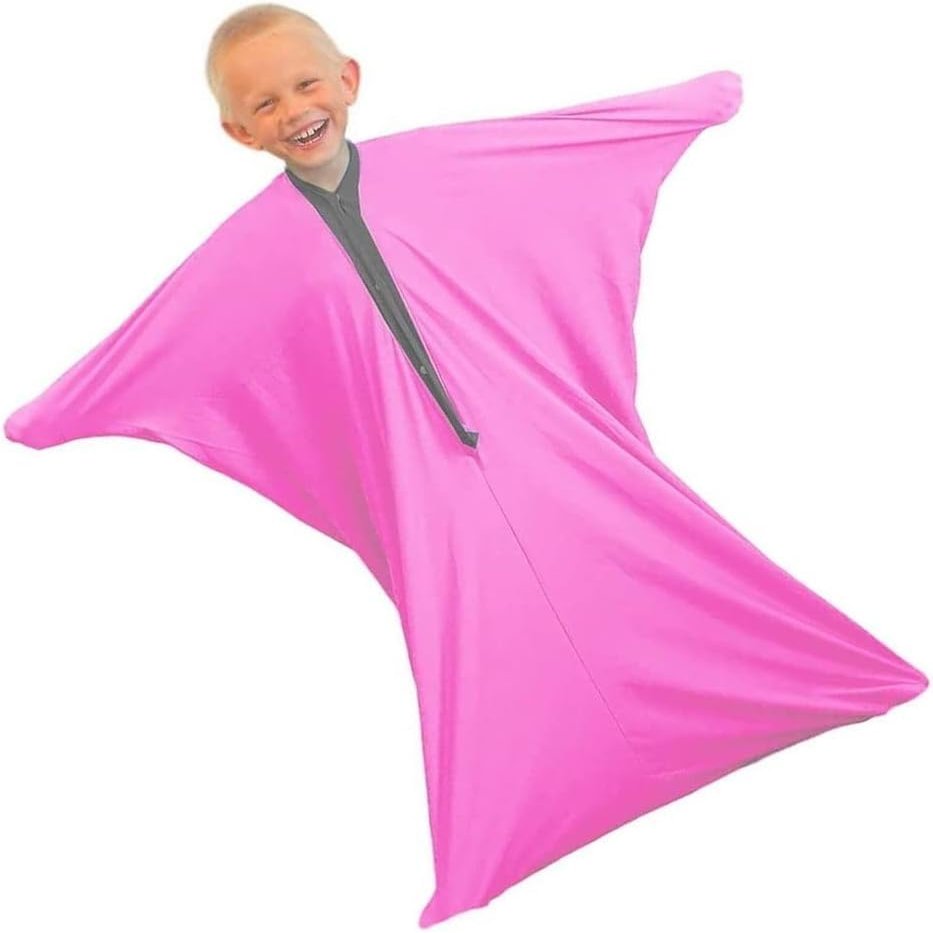 Full Body Sock Sensory Sox for Autism Kids Adults Stretchy Breathable Cozy Cocoon Sack Has Calming Effect On Boys Girls with Special Needs(Rosa,M)