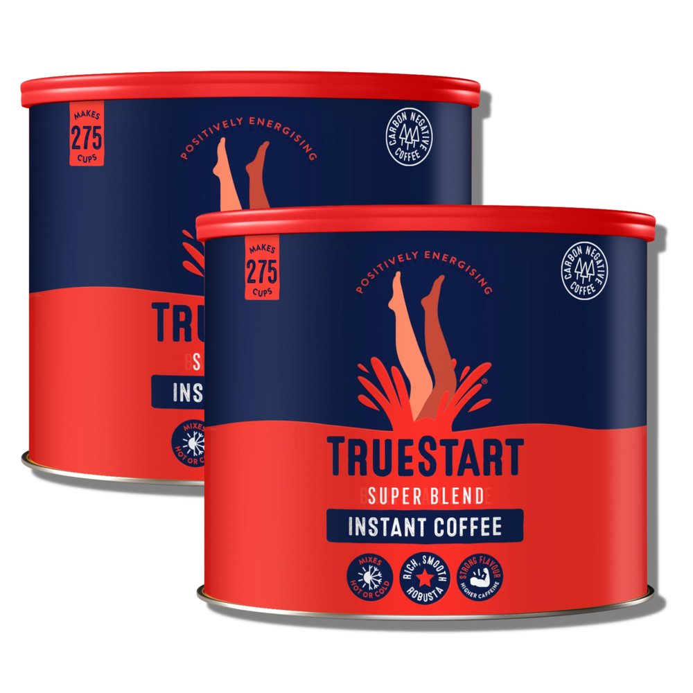 TrueStart Barista Grade Super Blend Strong Instant Coffee  (2 x 500g) Premium Freeze-Dried Coffee Granules, Mycotoxin-Free, Antioxidant Rich, Strong & Smooth with 100% Full Flavour