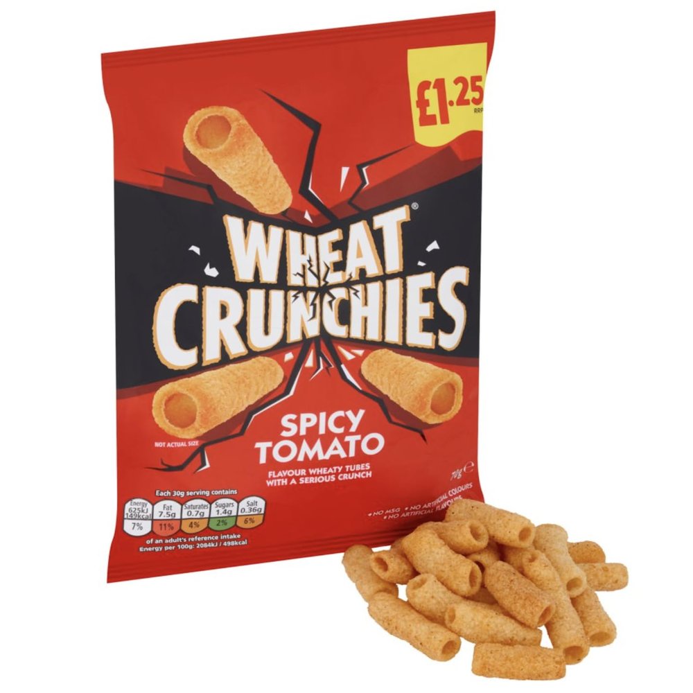 Wheat Crunchies Spicy Tomato Crisps 70g - Pack of 16