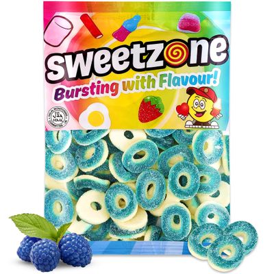 Sweetzone Blue Raspberry Rings 1kg Halal Bag
