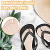 2pcs Flip Flop Thong Cushion, 8.27x2.76in & 3.54x2.76in Adhesives Gel Shoe Pad Anti-Slip Shock Absorption Invisible Slim Inserts Flip Flop Strap Pads Reliable Toe Protectors(Flannel Apricot) view 3