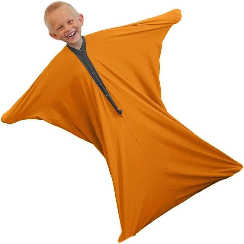 Body Sock for Children and Adults Body Sock Full-Body Wrap to Relieve Stress Stretchy(Orange,S)