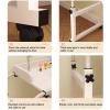 115-210cm Overbed Table with 4 Wheels, Standing Workstation Bed Table Adjust Height 65-95cm Computer Desk Food Tray Desk Rolling Medical Table for Home and Hospital view 3