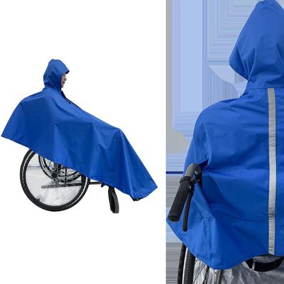 UYSELA Waterproof Poncho for Wheelchairs Universal Raincoat Waterproof Wheelchair Poncho for Mobility,Elderly,Cape,Scooter,Coverall,Disability, Drawstring Hood,Blue Blau