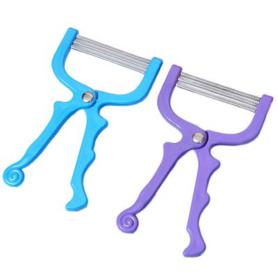 2 Pieces Handheld Facial Hair Removal Threading Beauty Epilator Tool Removal Threader Remover Spring Facial Hair Epilator Use for Women Face Hair Removing Beauty Tools Random Color