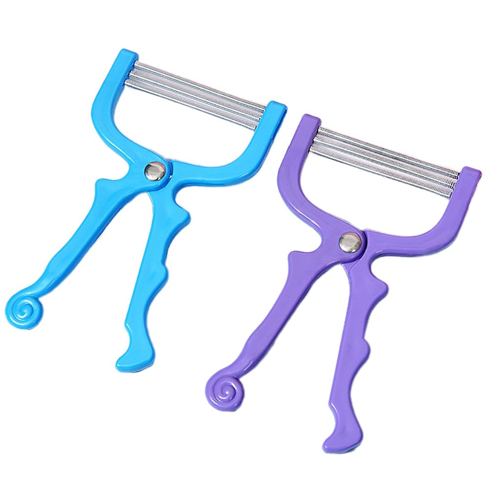 2 Pieces Handheld Facial Hair Removal Threading Beauty Epilator Tool Removal Threader Remover Spring Facial Hair Epilator Use for Women Face Hair Removing Beauty Tools Random Color