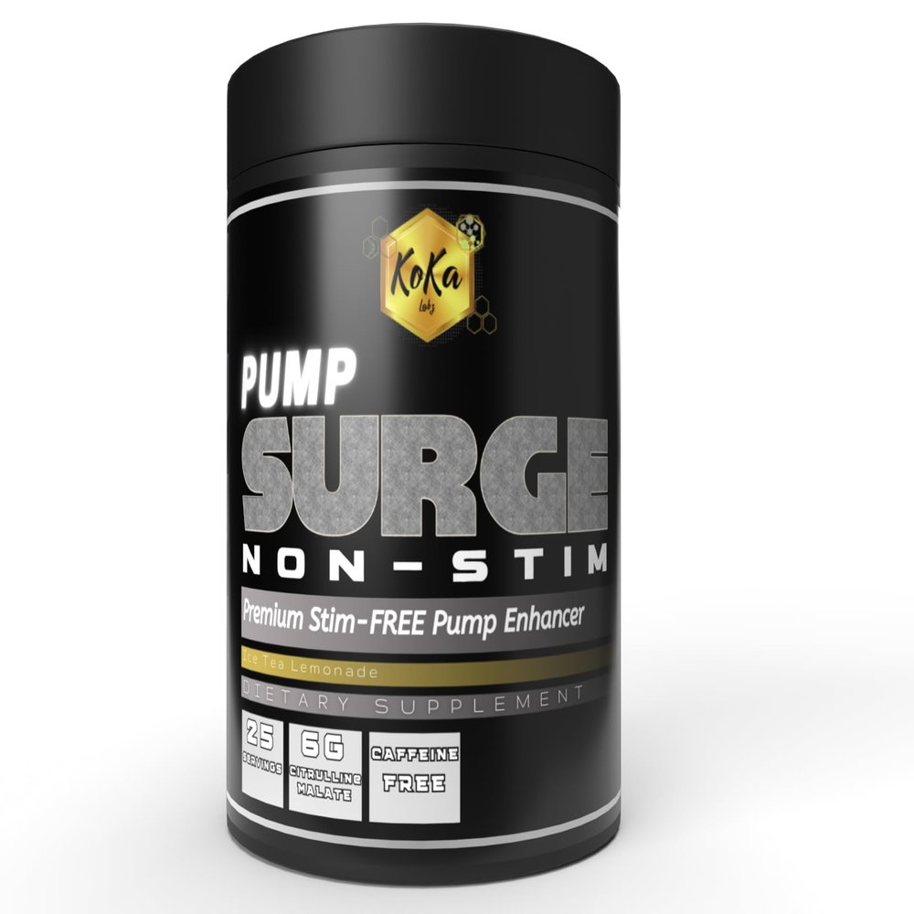 Koka Labz Pump Surge Non-Stim: Premium Stim-Free Pump Enhancer for Unparalleled Performance and Muscle Pumping, Ice Tea Lemonade Taste