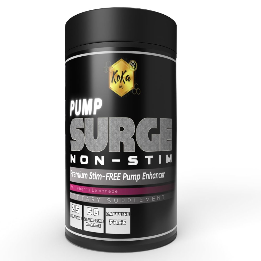 Koka Labz Pump Surge Non-Stim: Premium Stim-Free Pump Enhancer for Unparalleled Performance and Muscle Pumping, Strawberry Lemonade Taste