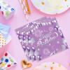 40 PCS Happy Birthday Napkins Purple Paper Napkins Disposable Purple and Silver dinner Napkins for Bar Wedding Anniversary Birthday Party Supplies 2 Ply view 4