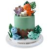 17PCS Dinosaur Cake Topper, Dinosaur Eggs Leaves Grasses Cake Decorations with Happy Birthday Sign Cake Toppers for Birthday Party Decorations, Safari Animal Themed Party view 1