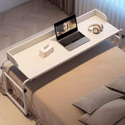 115-210cm Overbed Table with Wheels, Height Adjustable 65-95CM Computer Desk Standing Workstation Food Tray Desk Rolling Medical Table for Home and Hospital