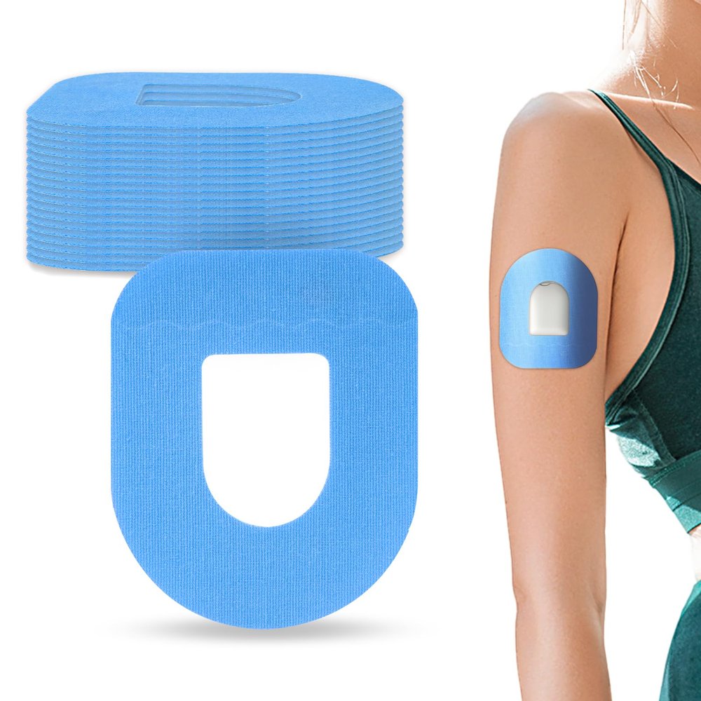20 Packs Omnipod 5 Patches Waterproof - Omnipod 5 Cover, Glucose Monitor Patch, Omnipod 5 Overpatches YOUSHARES (Blue)