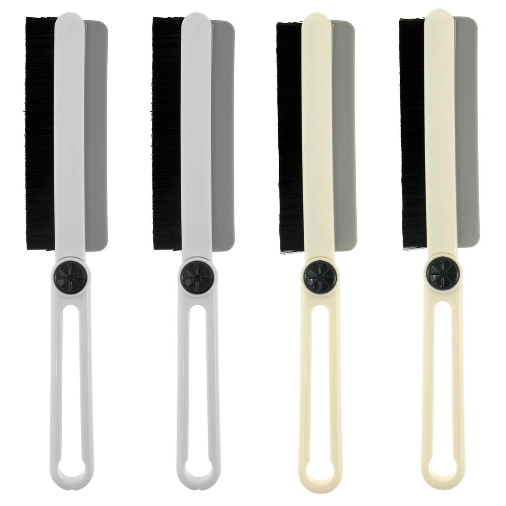 4 Pcs Crevice Cleaning Brush Hard Bristle Crevice Cleaning Brushes with Scraper Multifunctional Gap Cleaning Brush Household Rotating Crevice Cleaning Tool for Bathroom