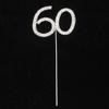 Sparkle & Celebrate! Rhinestone Number Cake Topper The Ultimate Birthday & Anniversary Cake Bling (60 (Sixty), Silver) view 1
