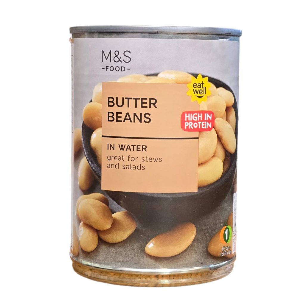 M&S Butter Beans in Water - High in Protein - Great for Stews and Salads - 400g (4 Pack)