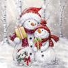 20 Napkins Winter Lovely Snowman Family Table Decoration Paper Napkins with Motif for Christmas Snowman Animals Also for Decoupage and Decoupage 33 x 33 cm view 1