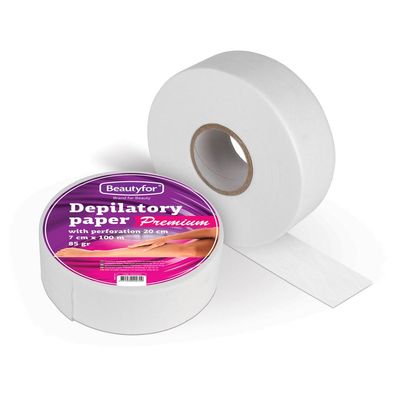 Beautyfor Premium Perforated Waxing Paper Strips Roll  100m Length, 500 Pre-Cut Strips for Hair Removal for Salon or Home Use