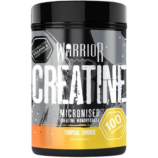 Warrior Creatine Monohydrate Powder 500g (150 Servings)  Pure Micronised Creatine Powder Supplement for Men & Women, Pre & Post Workout Strength, Muscle Growth & Recovery, Vegan  Tropical Sunrise