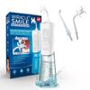 Miracle Smile Water Deluxe Flosser for Teeth & Gum Health, Unique H-Shaped Flossing Head & 4 Water Jets, Cordless Flosser Features 360 Cleaning & 3 Pressure Modes, USB Rechargeable view 1