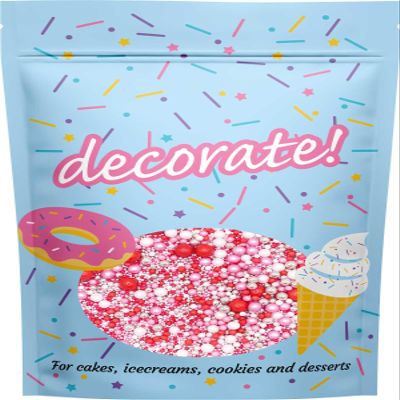 decorate! - Pearls Mix - Twinkle Cupid - Cake Topper Sprinkles - 500g Edible Shimmer Ball Cupcake Decorations - For Weddings, Christenings & Valentine's Day Parties