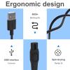 BOLUX-JS 5V Philips One Blade Charger, Replacement Norelco Shaver One Blade 360 QP2724, QP2720, QP 2824, QP4530, QP2734, S3241, X3053, MG9530/20/10, MG7950/30, MG7910, 5V Power Cable Adapter USB-A view 3