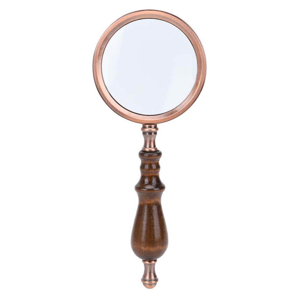 10X Handheld Detachable Wooden Handle Magnifier Magnifying Glass with High Transmittance, for Reading Inspection, Jewelry, Painting, Carving, Crafts, Stamps, Sewing, Repairing