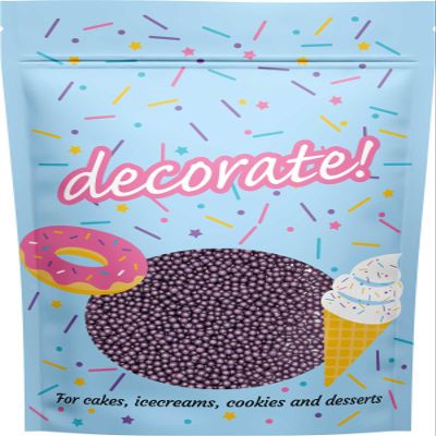 decorate! - Pearls - Shimmer Violet Cake Topper Sprinkles - 500g Edible 4mm Cupcake/Cake Decorations - For Weddings, Christenings and Halloween Themed Parties
