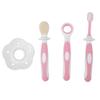 Baby Teeth Care Kit Soft Toothbrush Tongue Scraper with Protective Plate Non Slip Handle for Oral Cleaning 6 to 12 Months (Pink) view 1