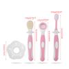 Baby Teeth Care Kit Soft Toothbrush Tongue Scraper with Protective Plate Non Slip Handle for Oral Cleaning 6 to 12 Months (Pink) view 3