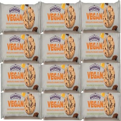 Bakehouse Vegan Cookies Biscuits Luxury Selection, 3 Mixed Raspberry & Pistachio, Chocoalate & Orange and Cocoa & Hazelnut 220g each by Zamfoods, Gift pack for all Occasions (12, Chocolate Orange)