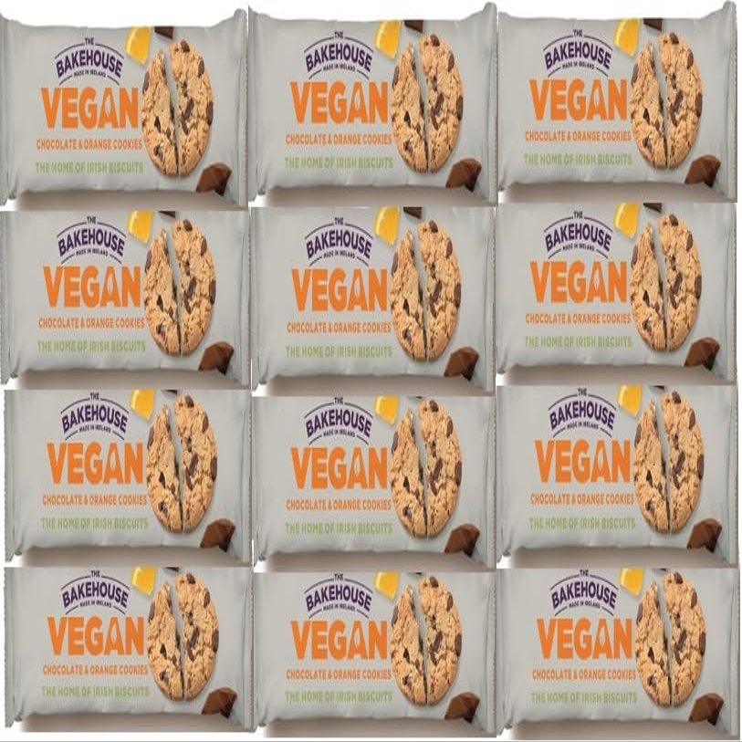 Bakehouse Vegan Cookies Biscuits Luxury Selection, 3 Mixed Raspberry & Pistachio, Chocoalate & Orange and Cocoa & Hazelnut 220g each by Zamfoods, Gift pack for all Occasions (12, Chocolate Orange)