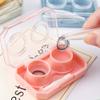 WIKEXINGLONGER 2 Packs Contact Lens Cases Portable Left/Right Eyes Contact Lens Cases Holder Box Travel Contact Lens Cases Contact Lens Box for Travel Home Outdoor Activities view 2