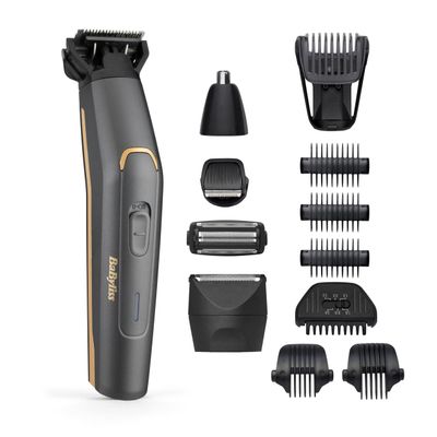 BaByliss MT987E Multi-Trimmer Graphite Precision 12 in 1, Cordless, Precision Head, Body Head, Beard Head, Nose/Ear Head, Shaving Head
