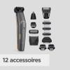 BaByliss MT987E Multi-Trimmer Graphite Precision 12 in 1, Cordless, Precision Head, Body Head, Beard Head, Nose/Ear Head, Shaving Head view 2